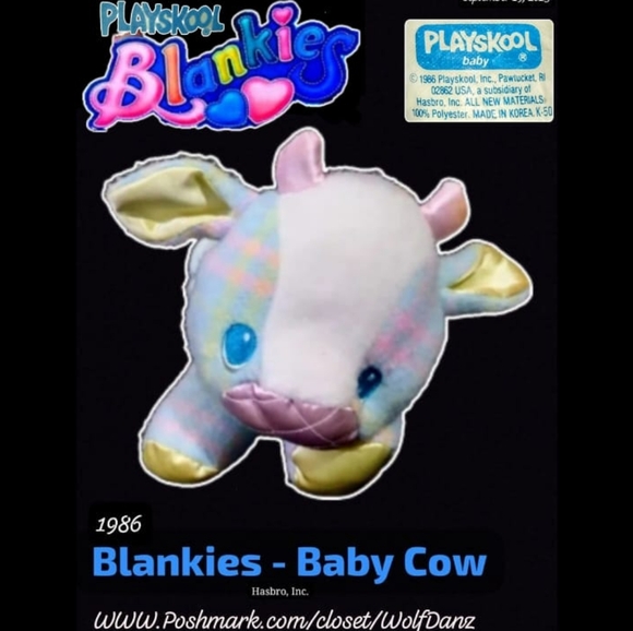 1984 Playskool Blankies - Baby Cow By Hasbro, Inc. Mint Condition - Tags Intact - Picture 1 of 3